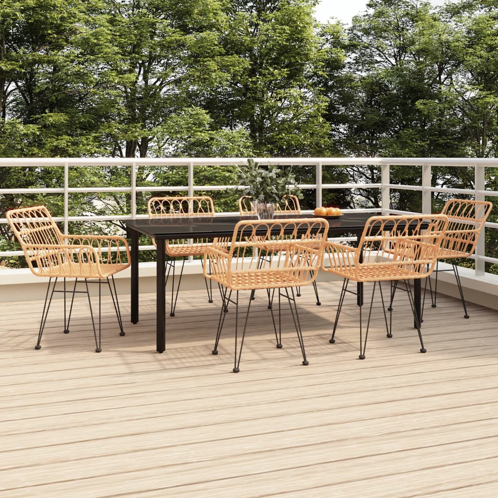 vidaXL 5 Piece Garden Dining Set Poly Rattan