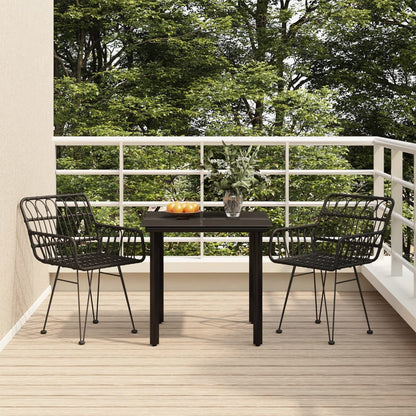 vidaXL 5 Piece Garden Dining Set Poly Rattan