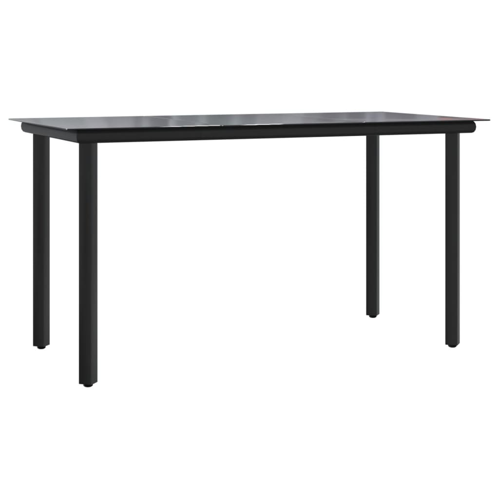 vidaXL 5 Piece Garden Dining Set Black Poly Rattan 6