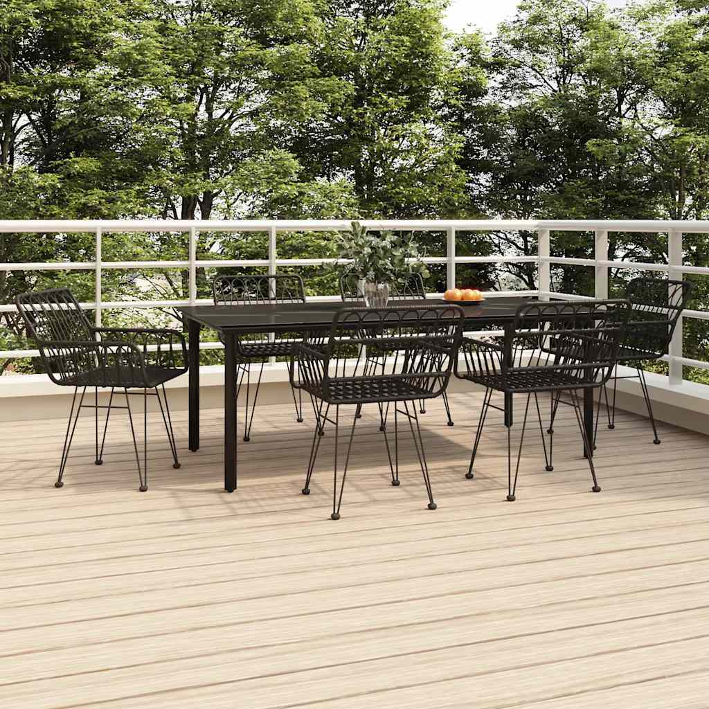 vidaXL 5 Piece Garden Dining Set Poly Rattan