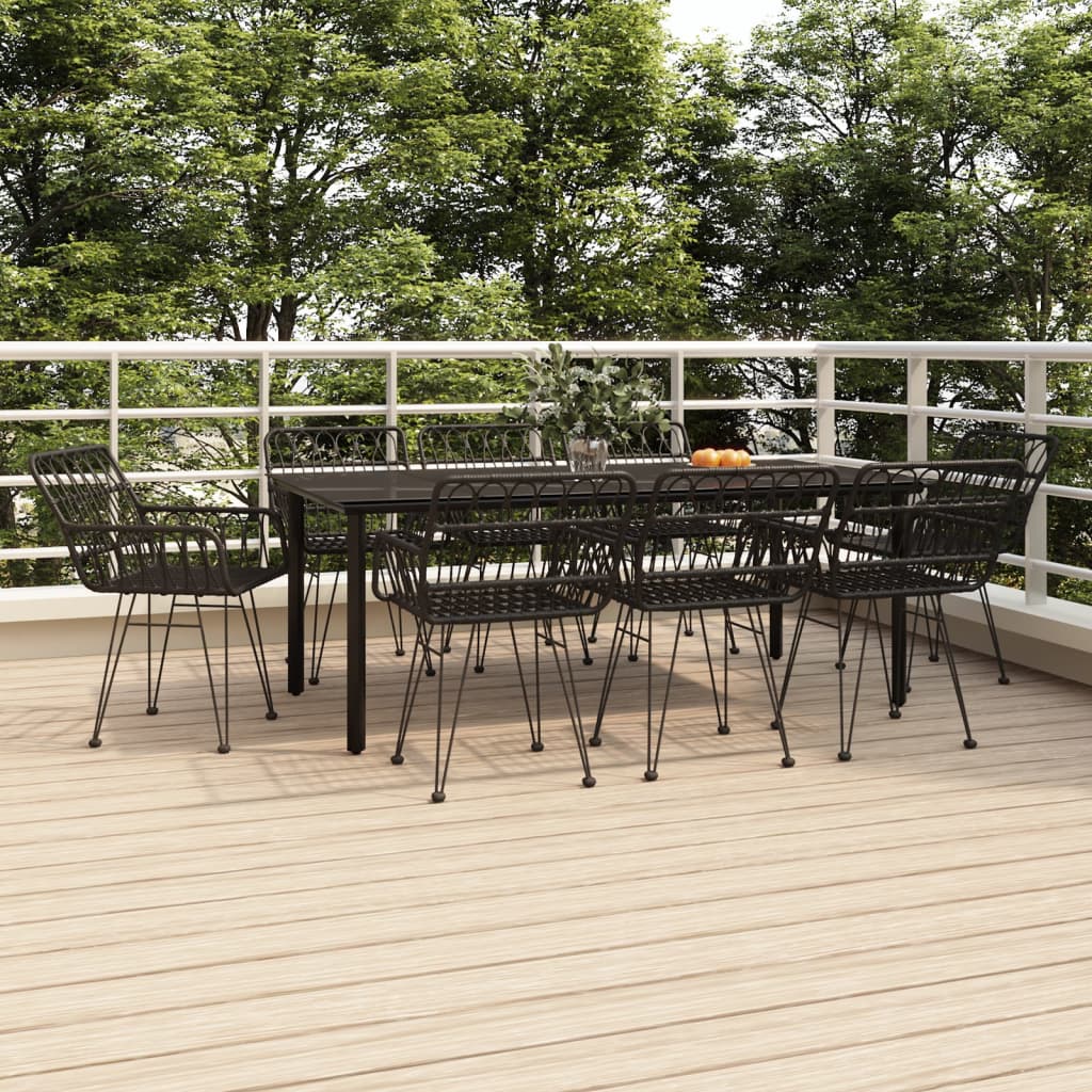 vidaXL 5 Piece Garden Dining Set Poly Rattan