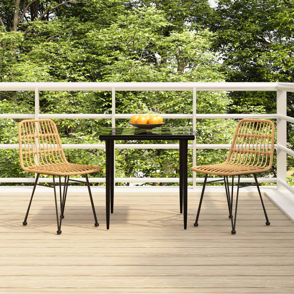 vidaXL 5 Piece Garden Dining Set Poly Rattan