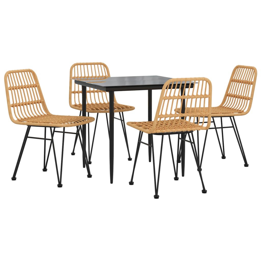 vidaXL 5 Piece Garden Dining Set Poly Rattan 3
