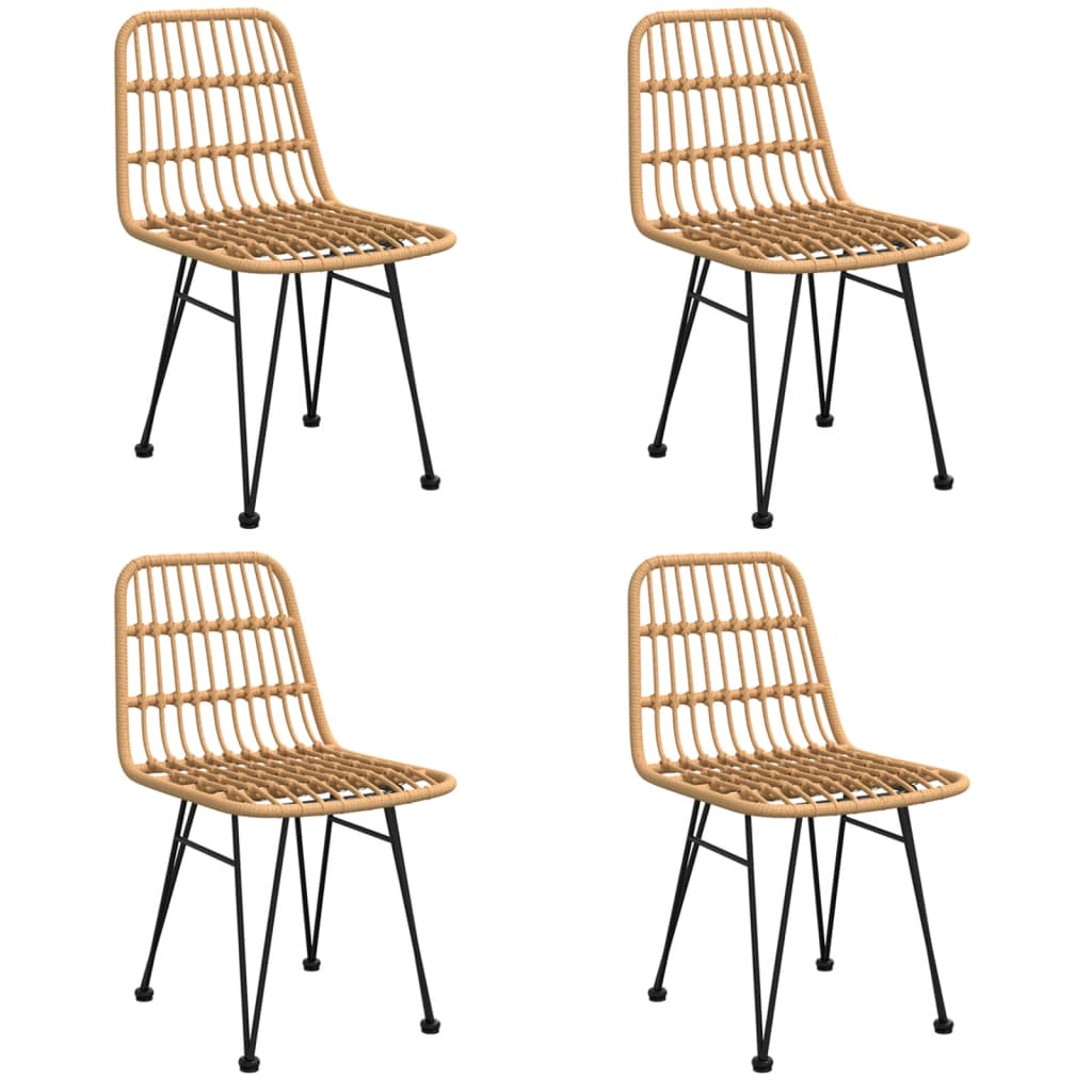 vidaXL 5 Piece Garden Dining Set Poly Rattan 4
