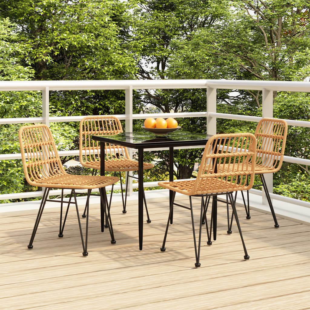 vidaXL 5 Piece Garden Dining Set Poly Rattan 1