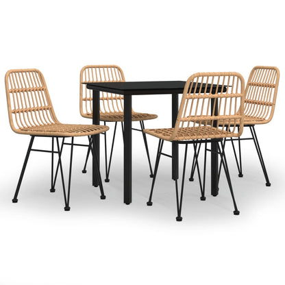 vidaXL 5 Piece Garden Dining Set Poly Rattan 2