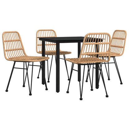 vidaXL 5 Piece Garden Dining Set Poly Rattan 3
