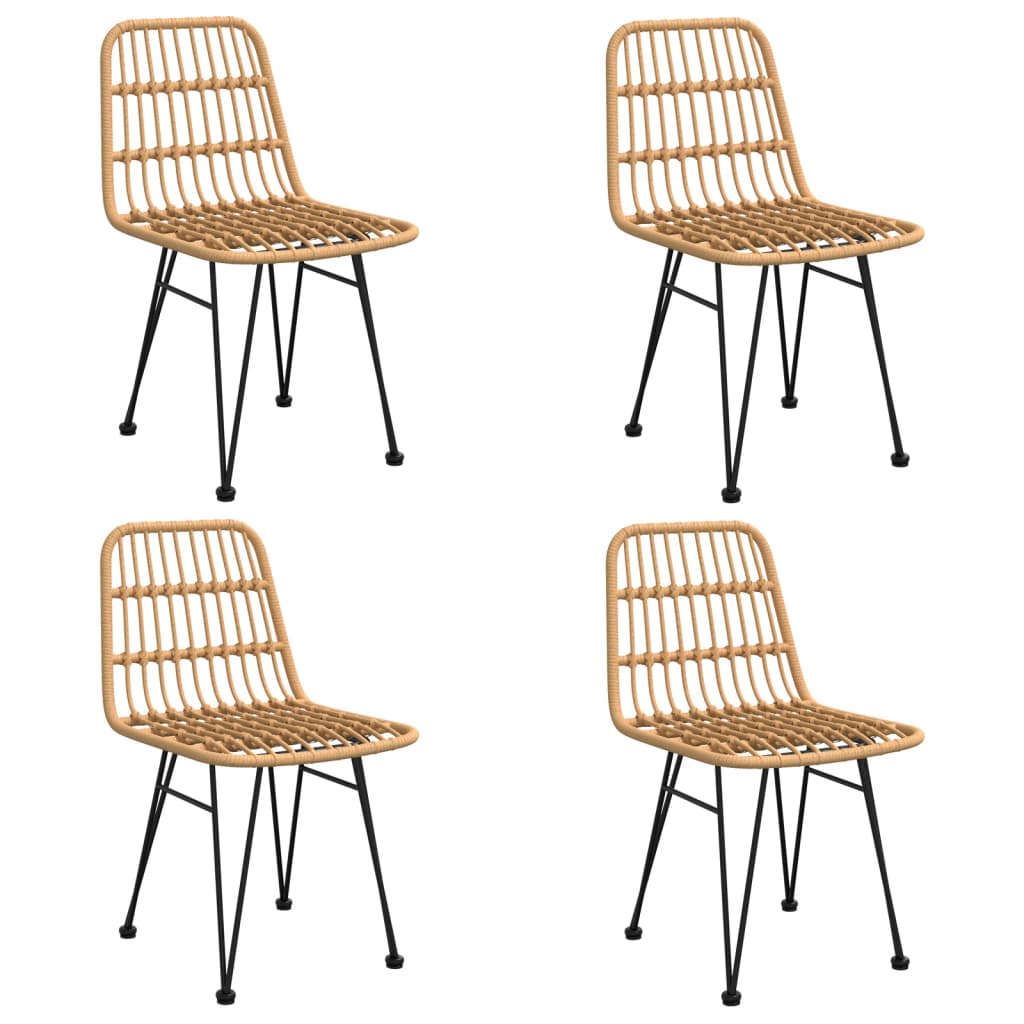 vidaXL 5 Piece Garden Dining Set Poly Rattan 4