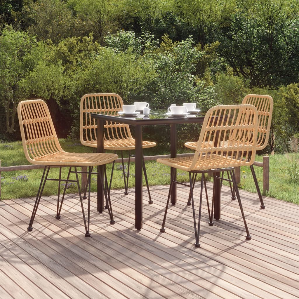 vidaXL 5 Piece Garden Dining Set Poly Rattan 1