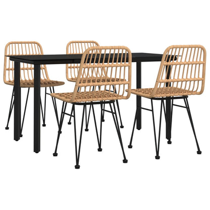 vidaXL 5 Piece Garden Dining Set Poly Rattan 3