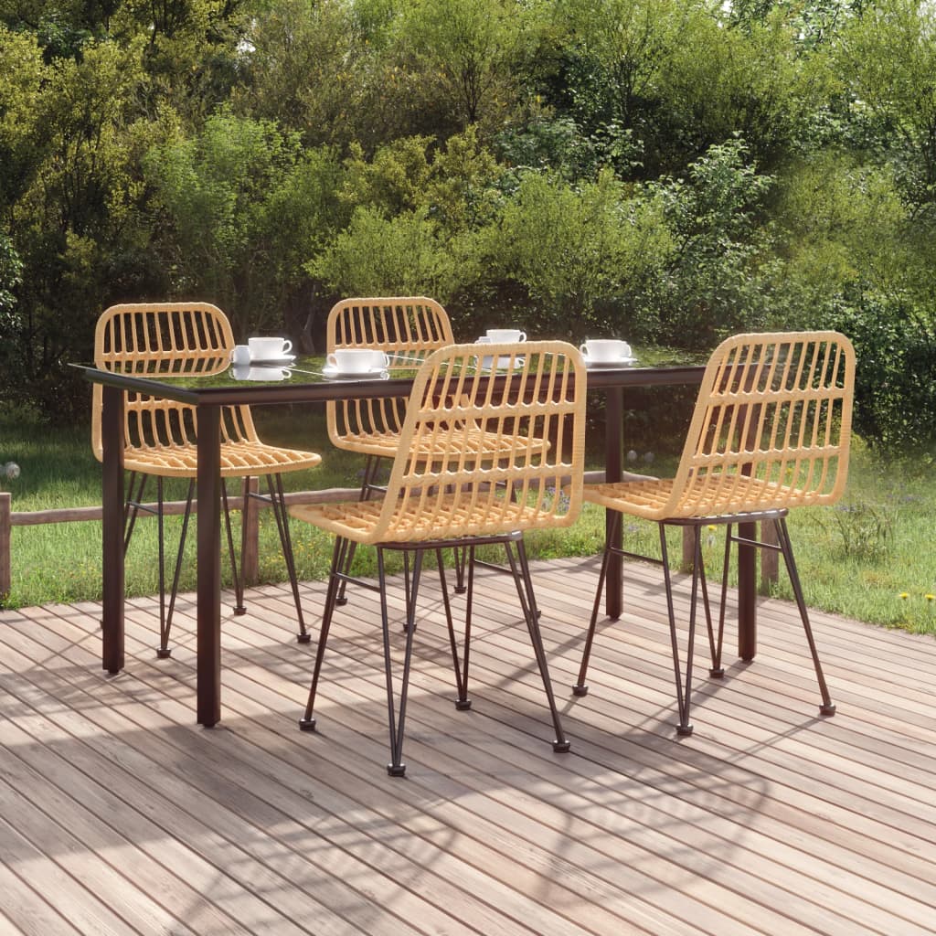 vidaXL 5 Piece Garden Dining Set Poly Rattan 1