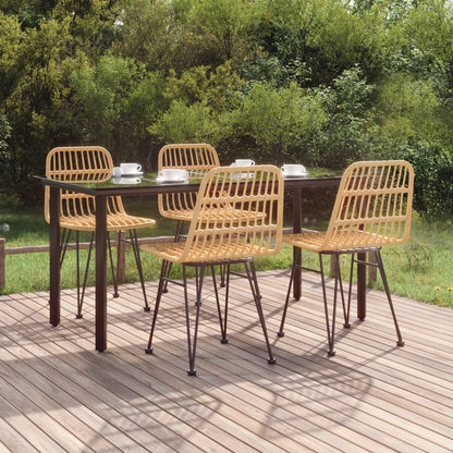 vidaXL 5 Piece Garden Dining Set Poly Rattan 1