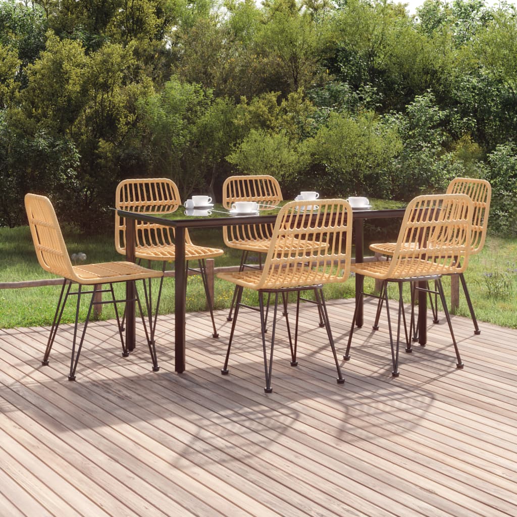 vidaXL 5 Piece Garden Dining Set Poly Rattan