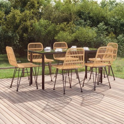 vidaXL 5 Piece Garden Dining Set Poly Rattan