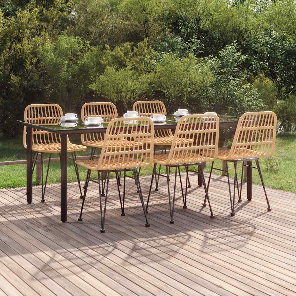 vidaXL 5 Piece Garden Dining Set Poly Rattan