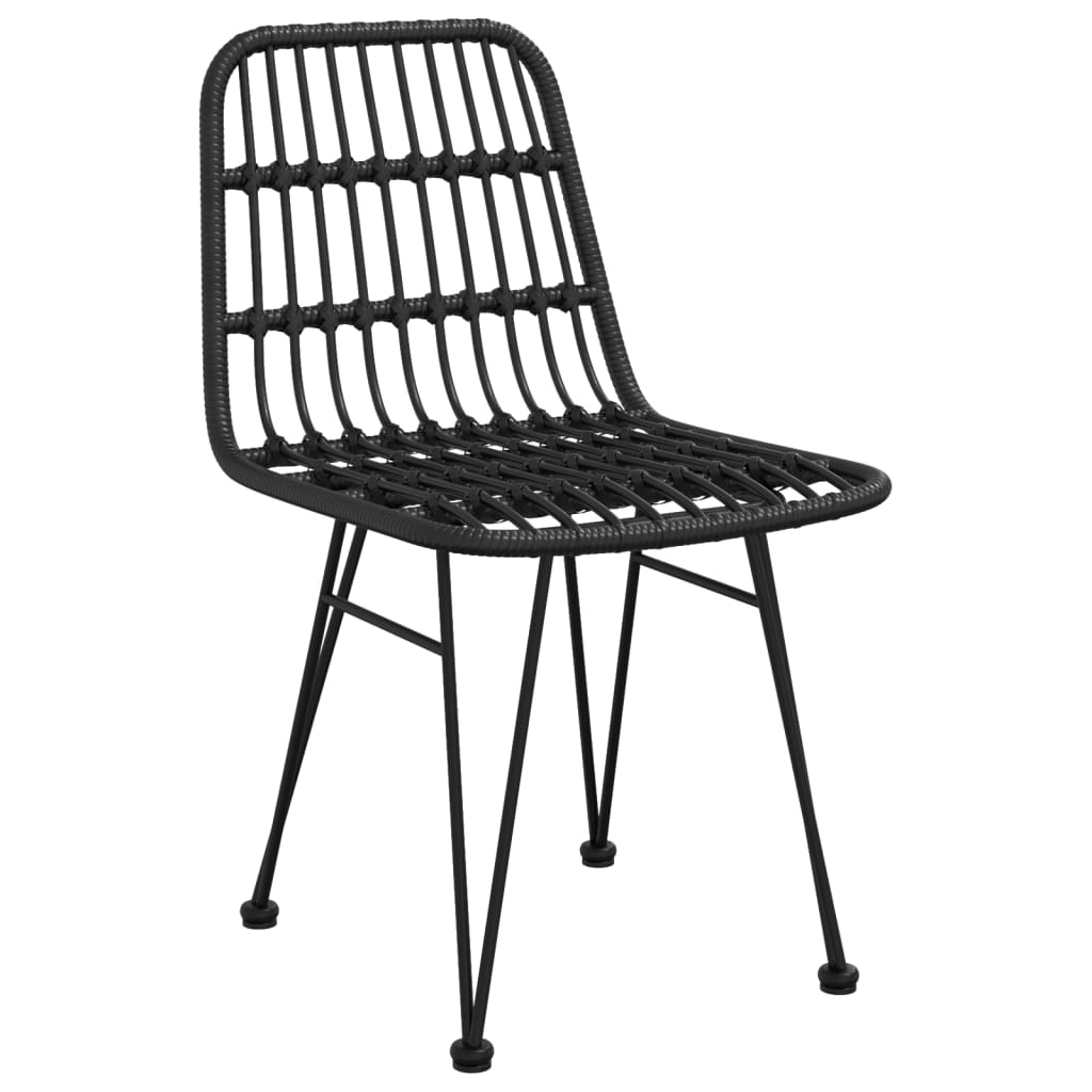 vidaXL 5 Piece Garden Dining Set Black Poly Rattan 5
