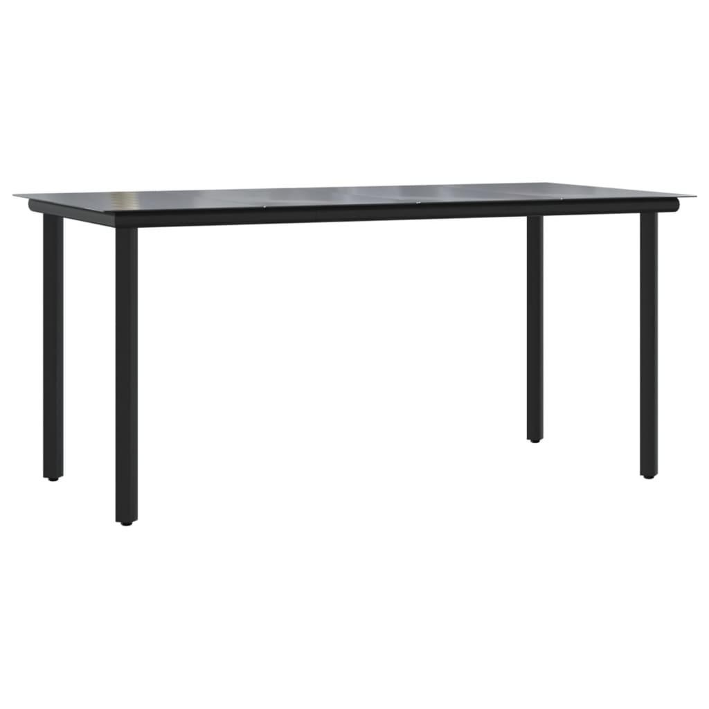 vidaXL 5 Piece Garden Dining Set Black Poly Rattan 6