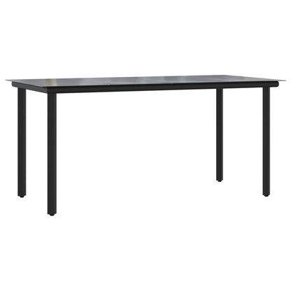 vidaXL 5 Piece Garden Dining Set Black Poly Rattan 6
