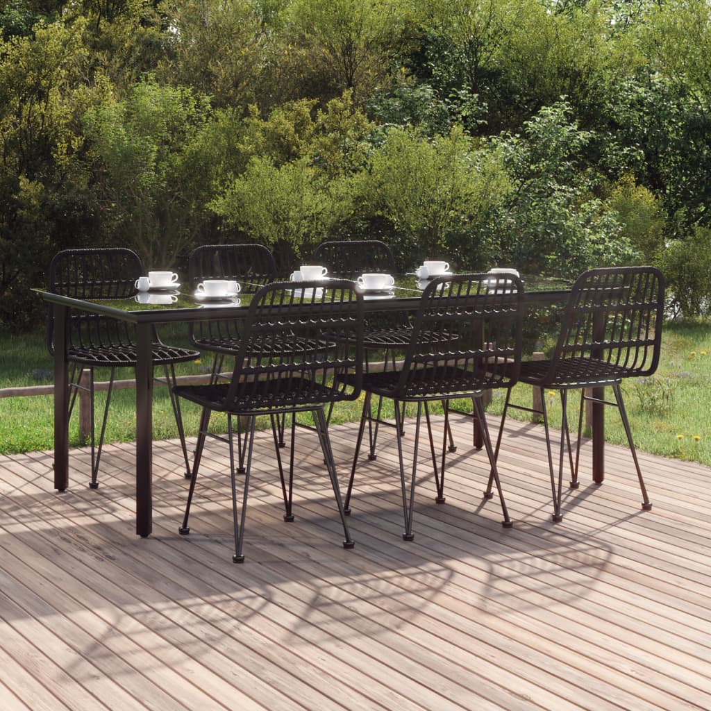 vidaXL 5 Piece Garden Dining Set Poly Rattan