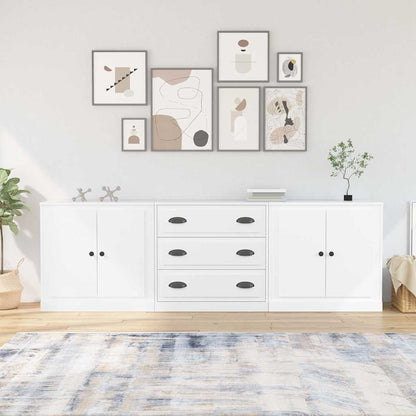 vidaXL Sideboards 3 pcs White Engineered Wood 1