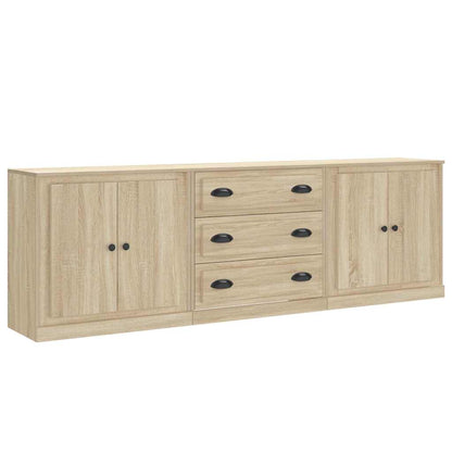 vidaXL Sideboards 3 pcs Sonoma Oak Engineered Wood 2