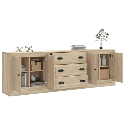 vidaXL Sideboards 3 pcs Sonoma Oak Engineered Wood 3