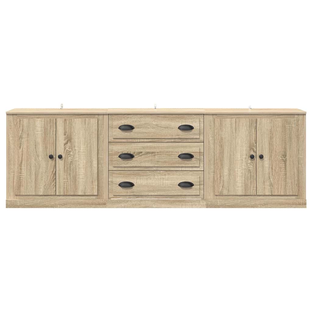 vidaXL Sideboards 3 pcs Sonoma Oak Engineered Wood 4