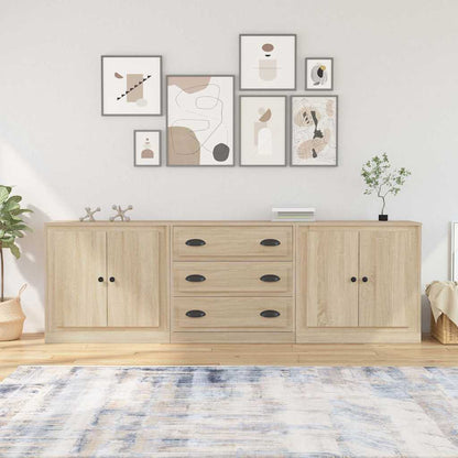 vidaXL Sideboards 3 pcs Sonoma Oak Engineered Wood 1