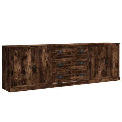 vidaXL Sideboards 3 pcs Smoked Oak Engineered Wood 2
