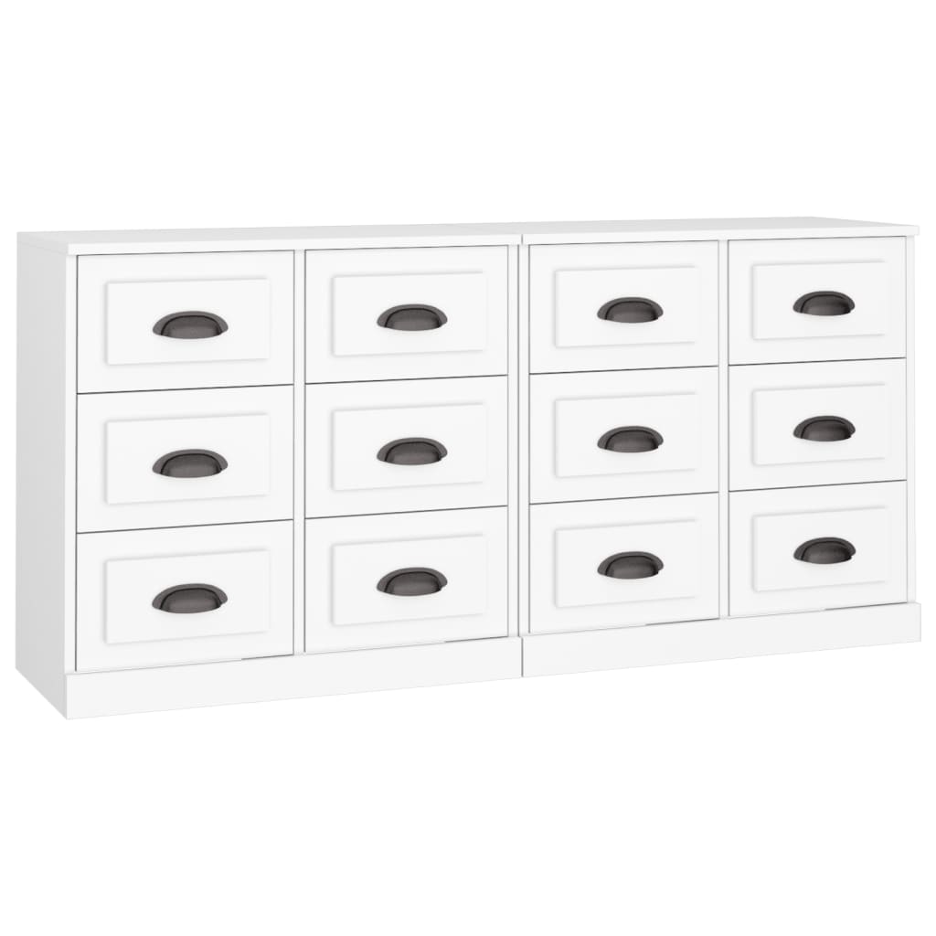 vidaXL Sideboards 2 pcs White Engineered Wood 2