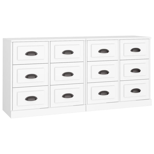 vidaXL Sideboards 2 pcs White Engineered Wood 2