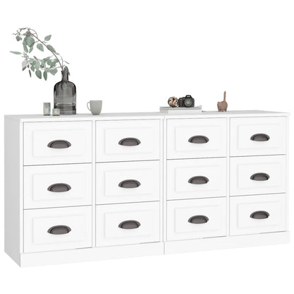 vidaXL Sideboards 2 pcs White Engineered Wood 3