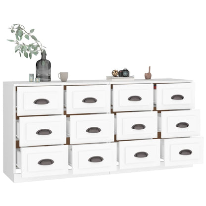vidaXL Sideboards 2 pcs White Engineered Wood 4