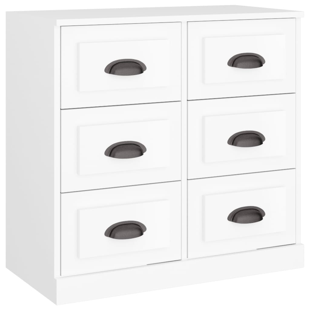vidaXL Sideboards 2 pcs White Engineered Wood 6