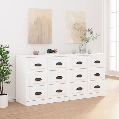 vidaXL Sideboards 2 pcs White Engineered Wood 1