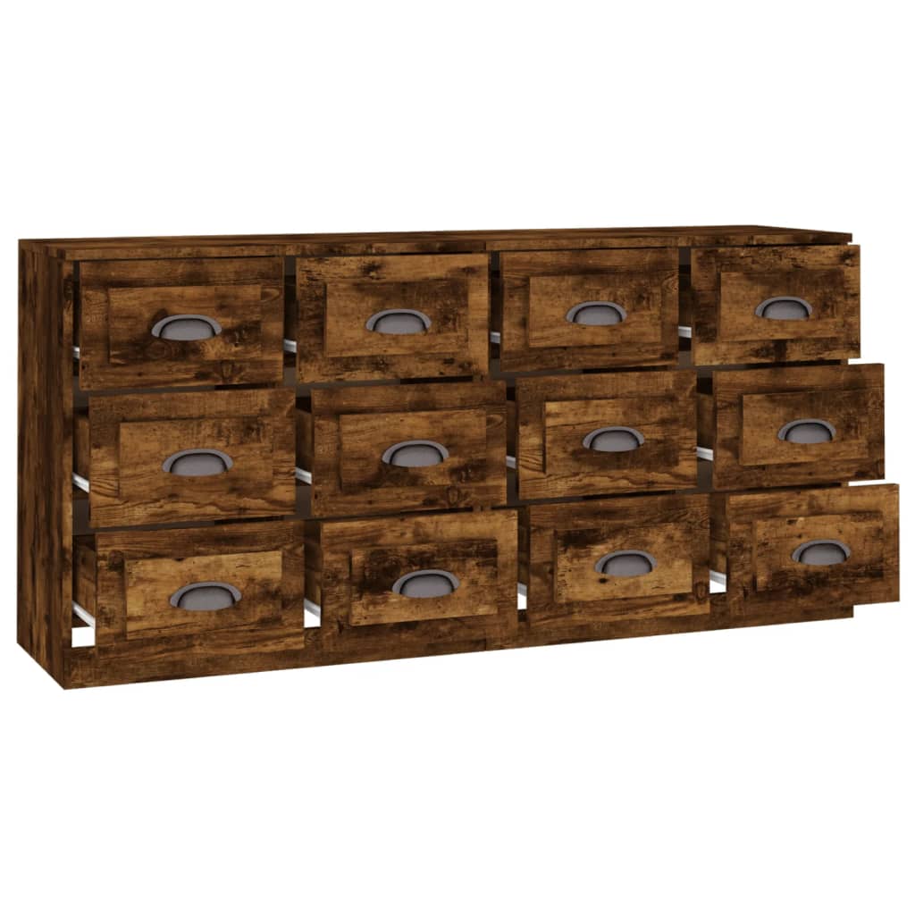 Sideboards 2 pcs Engineered Wood Smoked oak