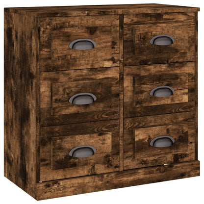 vidaXL Sideboards 2 pcs Smoked Oak Engineered Wood 4