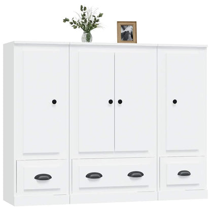 vidaXL Highboards 3 pcs White Engineered Wood 4