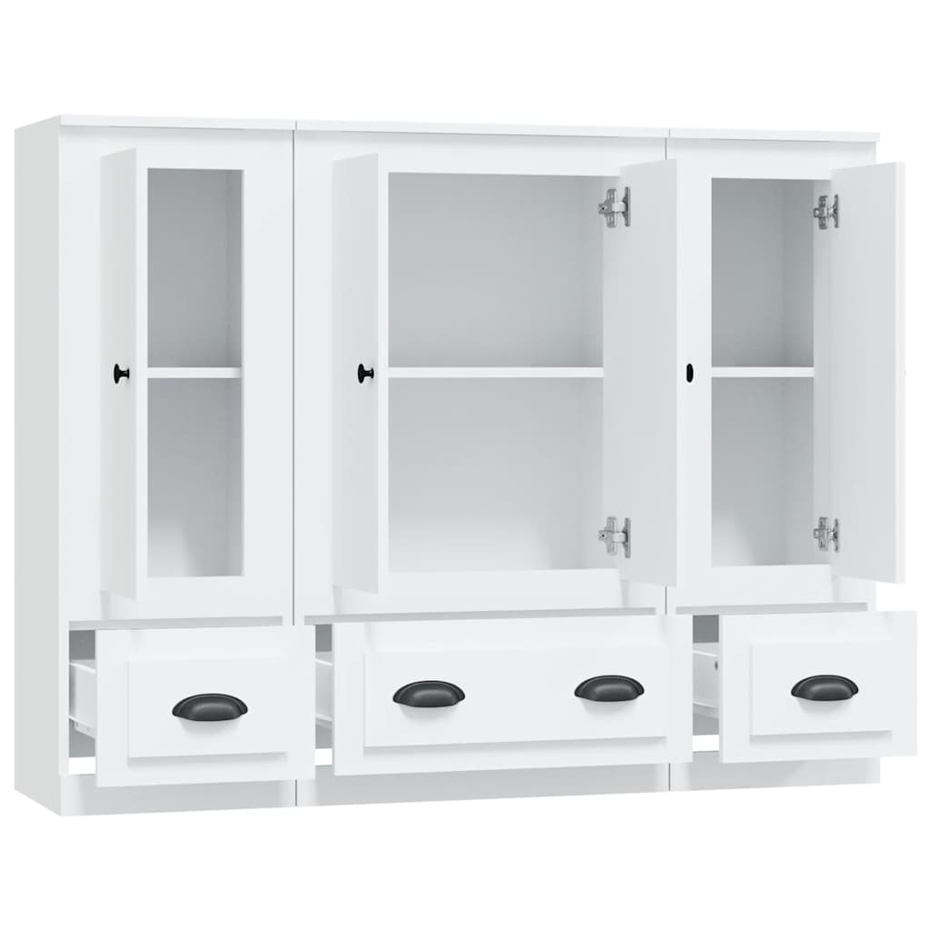 vidaXL Highboards 3 pcs White Engineered Wood 6