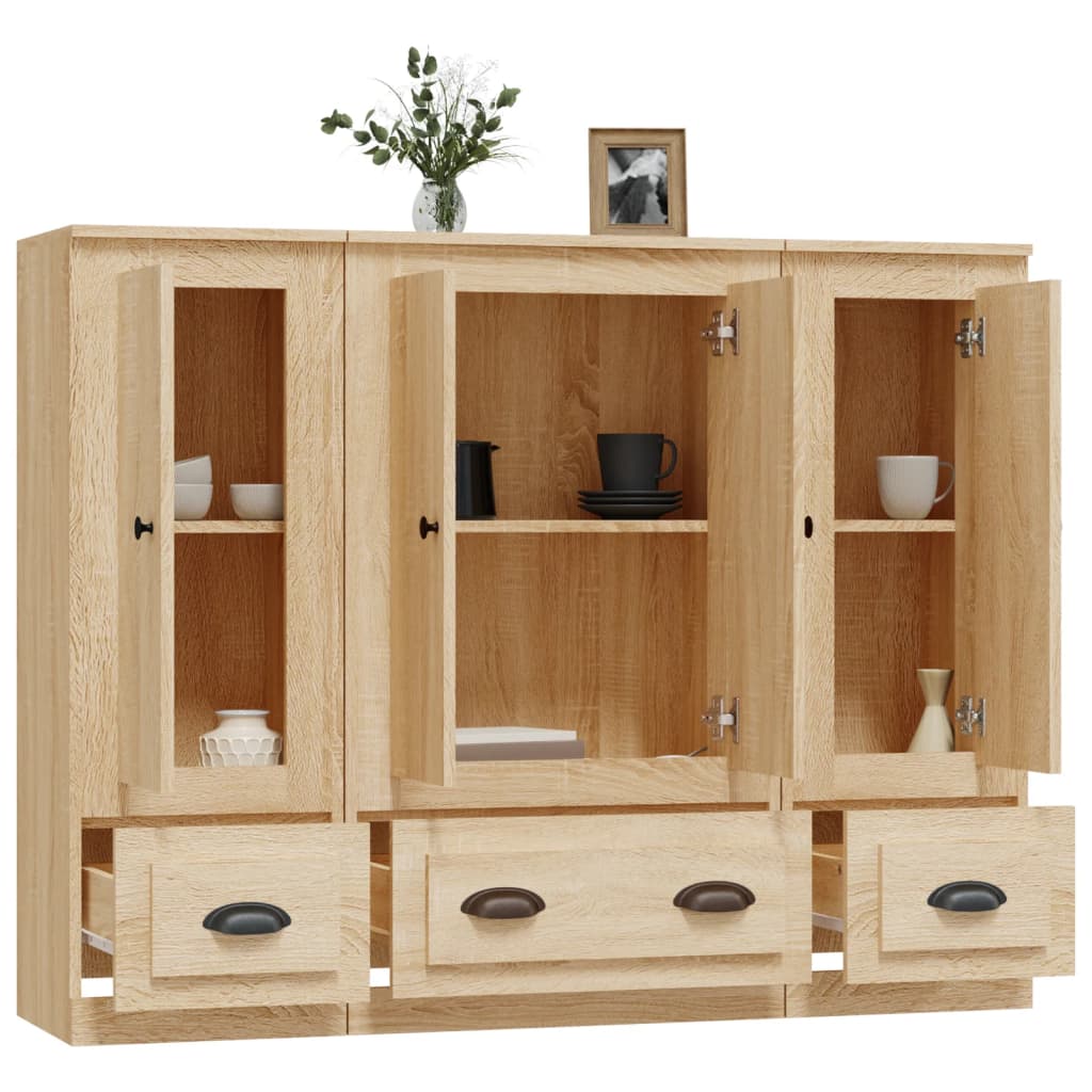 vidaXL Highboards 3 pcs Sonoma Oak Engineered Wood 5