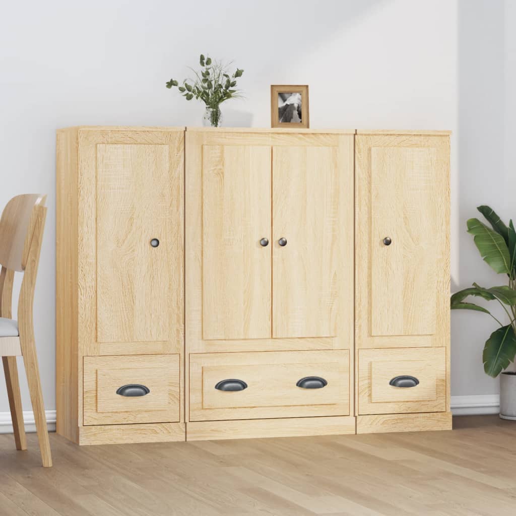 vidaXL Highboards 3 pcs Sonoma Oak Engineered Wood 1