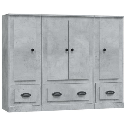 vidaXL Highboards 3 pcs Concrete Grey Engineered Wood 2