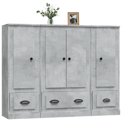 vidaXL Highboards 3 pcs Concrete Grey Engineered Wood 4