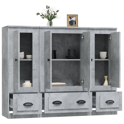 vidaXL Highboards 3 pcs Concrete Grey Engineered Wood 5