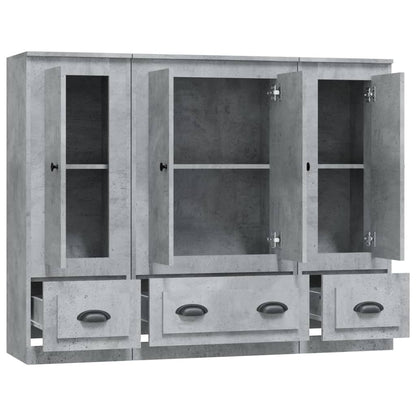 vidaXL Highboards 3 pcs Concrete Grey Engineered Wood 6