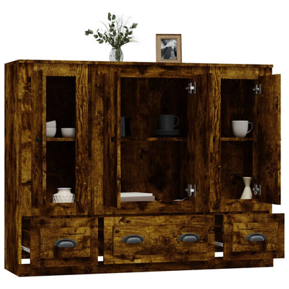 vidaXL Highboards 3 pcs Smoked Oak Engineered Wood 5