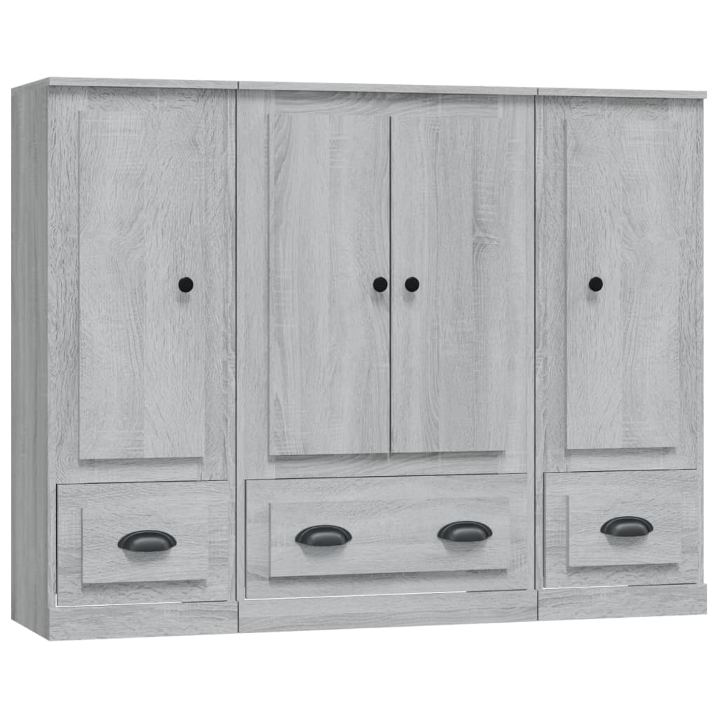 vidaXL Highboards 3 pcs Grey Sonoma Engineered Wood 2