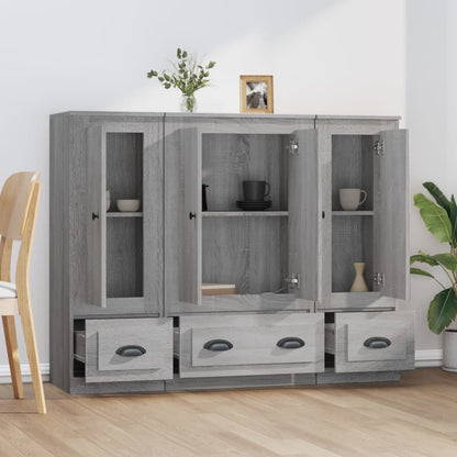 Highboards 3 pcs Engineered Wood Grey sonoma