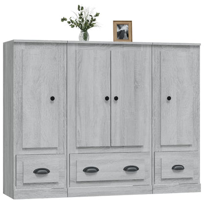 vidaXL Highboards 3 pcs Grey Sonoma Engineered Wood 4