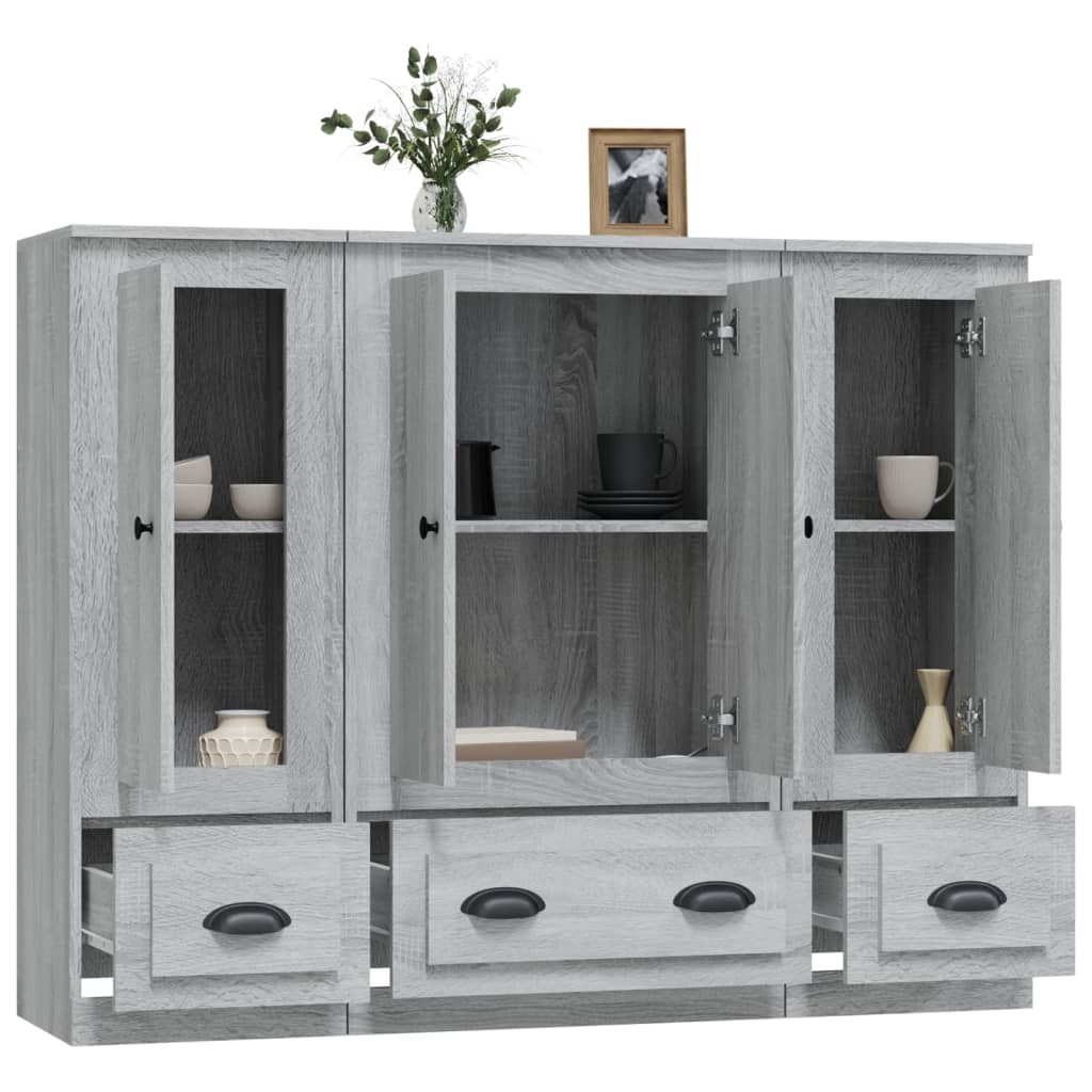 vidaXL Highboards 3 pcs Grey Sonoma Engineered Wood 5